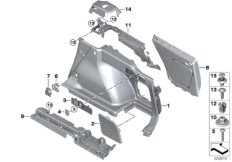 Обшивка багажного отделения П для BMW G21 330i B48D (схема запасных частей)