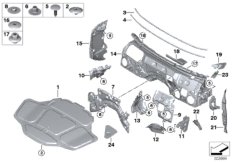 Звукоизоляция Пд для BMW F90 M5 S63M (схема запасных частей)