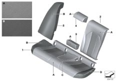 Индивидуальный чехол заднего сиденья для BMW G21 330d B57 (схема запасных частей)