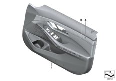 Индивидуальная обшивка двери кожа Пд для BMW G21 320i B48C (схема запасных частей)