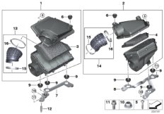 Глушитель шума всасыв./сменн.эл.фильтра для BMW G05 X5 M50iX N63B (схема запасных частей)