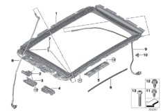 Панорамная крыша с электроприводом для BMW G05 X5 M50dX B57S (схема запасных частей)