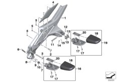 Планка упора для ног/упор для ног для MOTO K61 K 1600 Bagger (0F51, 0F53) 0 (схема запасных частей)