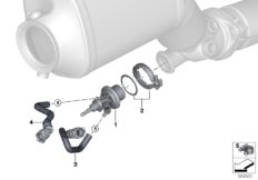 Дозирующий модуль SCR/доп.элементы для BMW F10N 535dX N57Z (схема запасных частей)