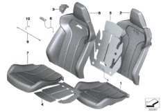 Набивка и обивка спортивного пер.сиденья для BMW F87N M2 Competition S55 (схема запасных частей)