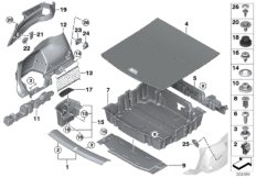 Обшивка багажного отделения для BMW F46 220i B48 (схема запасных частей)