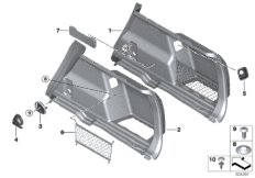 Обшивка багажного отделения П для BMW F48 X1 20iX B48 (схема запасных частей)