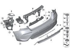 Облицовка Зд для BMW F40 120dX B47D (схема запасных частей)