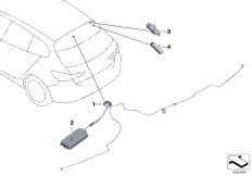 Детали усилителя разнесенной антенны для BMW F40 118i B38C (схема запасных частей)