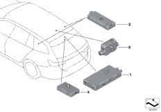 Детали усилителя разнесенной антенны для BMW G21 318d B47B (схема запасных частей)