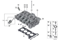 головка блока цилиндров для BMW F39 X2 M35iX B48E (схема запасных частей)