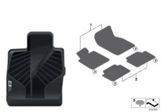 Всепогодные ножные коврики для BMW F91 M8 S63M (схема запасных частей)