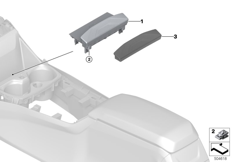 Детали телефония беспроводная зарядка для BMW F40 120dX B47D (схема запчастей)