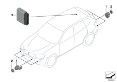 Ультразвуковой датчик для BMW F25 X3 20iX N20 (схема запасных частей)