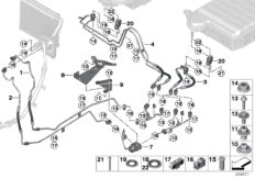 Трубопроводы хладагента под днищем для BMW G05 X5 45eX B58X (схема запасных частей)