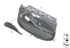 Ящик для оружия и обшивка двери для BMW G20 320i B46D (схема запасных частей)