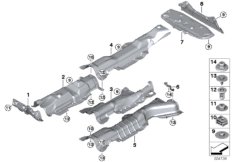 Теплоизоляция для BMW F40 M135iX B48E (схема запасных частей)