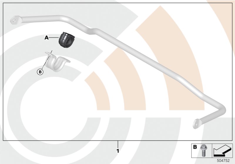 Ремкомплект заднего стабилизатора для BMW F15 X5 25dX B47 (схема запчастей)