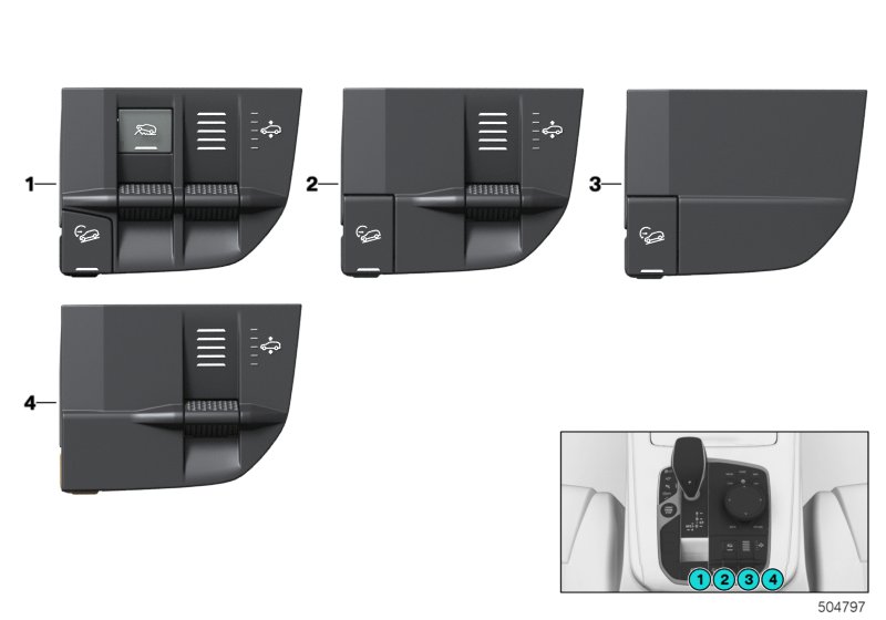 Переключатель сист.рег.дор.просвета/HDC для BMW G05 X5 50iX N63M (схема запчастей)