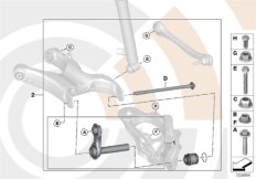 Ремкомплект интегрального рычага для BMW F15 X5 50iX 4.0 N63N (схема запасных частей)