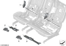 Электрооборудование и приводы сиденья Зд для BMW G05 X5 40iX B58C (схема запасных частей)