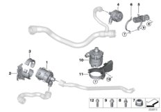 Электрический насос ОЖ / крепление для BMW G30 530i B48D (схема запасных частей)