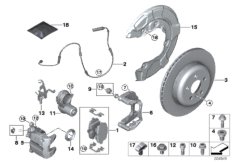 Датчик износа торм.накладки колеса Зд для BMW G20 330iX B46D (схема запасных частей)