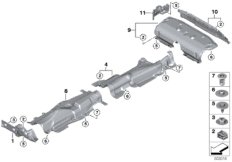 Теплоизоляция для MINI F60 Cooper S ALL4 B46C (схема запасных частей)