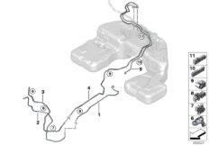 Топливопровод/ элементы крепления для BMW G06 X6 M50dX B57S (схема запасных частей)