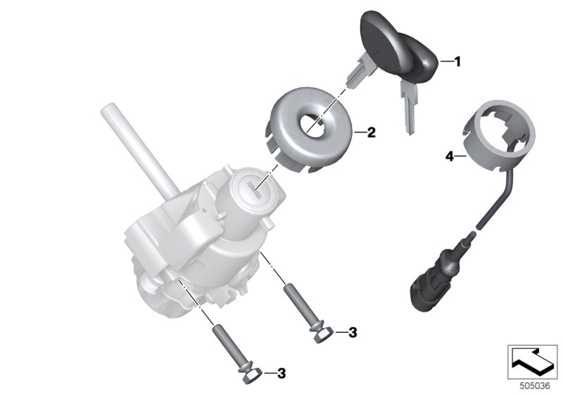 Ключ зажигания по идент.номеру для BMW K18 C 600 Sport (0131, 0132) 0 (схема запчастей)