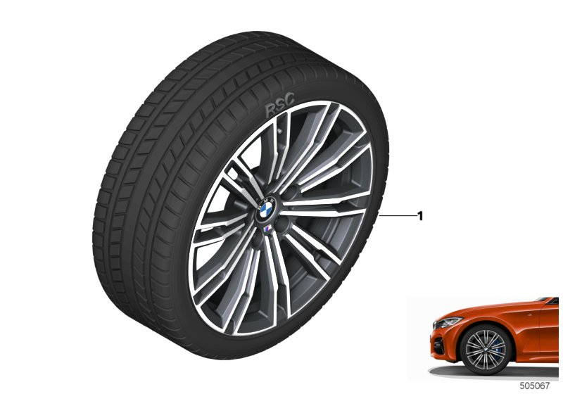 Spike/SC колесо в сб.зим. диз. 790M-18" для BMW G20 320i B48C (схема запчастей)