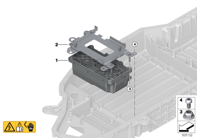 Предохран.блок высоковольтн.накопителя для BMW G05 X5 45eX B58X (схема запчастей)