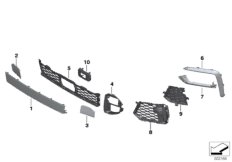 Облицовка M, декор.элементы Пд для BMW G06 X6 M50dX B57S (схема запасных частей)