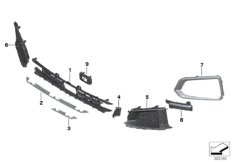 Облицовка, декор.элементы Пд для BMW G06 X6 30dX B57 (схема запасных частей)