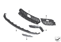 Облицовка M, декор.элементы Пд для BMW F91 M8 S63M (схема запасных частей)