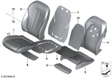 Сиденье Пд, набивка и обивка сид.пов.ком для BMW G05 X5 40iX B58C (схема запасных частей)