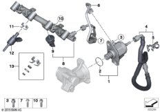 Насос выс.давл./трубопроводы/форсунки для BMW R55N Cooper S N18 (схема запасных частей)