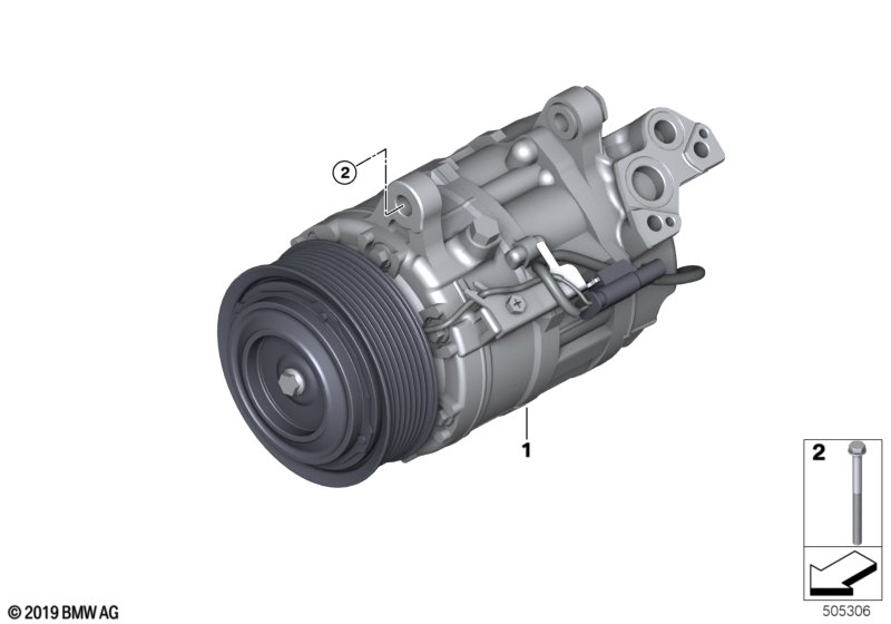 Klimakompressor для BMW G30 520dX XD5 (схема запчастей)