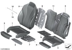 Сид.Пд, набивка и обивка спорт.сид.M для BMW G15 M850iX N63B (схема запасных частей)