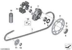 Тросовый привод мотоцикла для BMW K67 S 1000 RR 19 (0E21, 0E23) 0 (схема запасных частей)