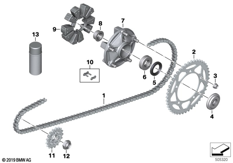 Тросовый привод мотоцикла для MOTO K67 S 1000 RR 19 (0E21, 0E23) 0 (схема запчастей)