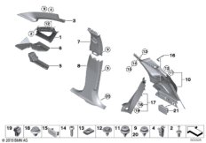 Облицовка стойки A / B / C / D для BMW F45 220i B48 (схема запасных частей)