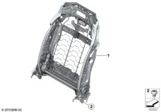 Каркас спинки переднего сиденья для BMW F11N 520d N47N (схема запасных частей)