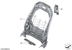 Каркас спинки переднего сиденья для BMW G16 840iX B58C (схема запасных частей)