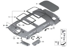 Потолок для BMW F60 Cooper S B48C (схема запасных частей)