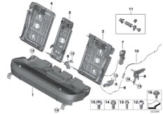 Каркас подушки заднего сиденья для BMW G05 X5 40iX B58C (схема запасных частей)