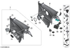 боковая обшивка задняя для BMW F56 Cooper S B46 (схема запасных частей)