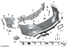 Облицовка M Зд для BMW F92 M8 S63M (схема запасных частей)