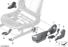 Сиденье Пд накладки сиденья для BMW G29 Z4 20i B48D (схема запасных частей)