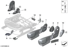 Сиденье Пд накладки сиденья для BMW F39 X2 16d B37B (схема запасных частей)